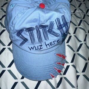 DISNEY PARKS STITCH  WUZ  HERE ADJUSTABLE BASEBALL  CAP  YOUTH